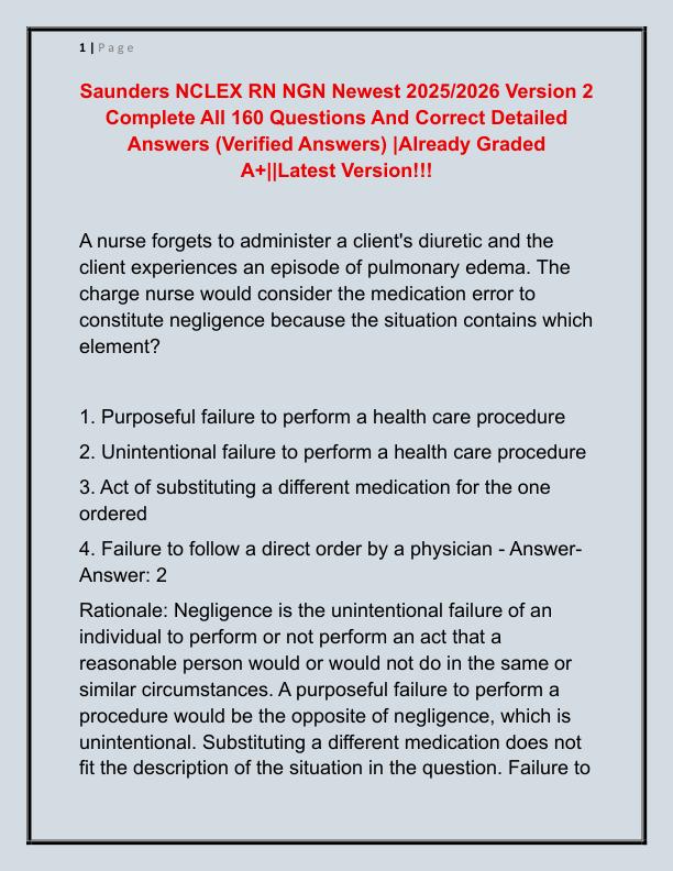 Saunders NCLEX RN NGN Newest 2021