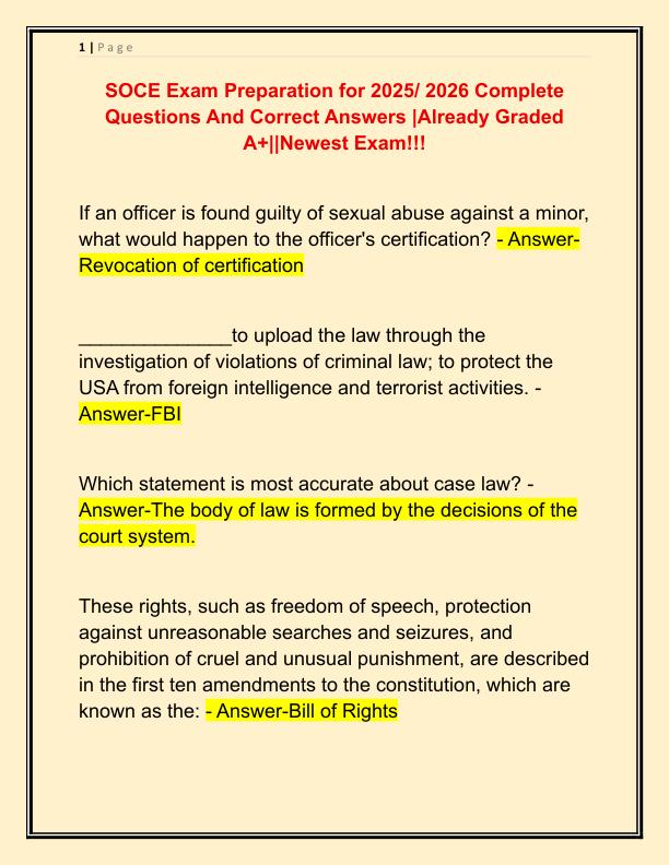 SOCE Exam Preparation for 2025