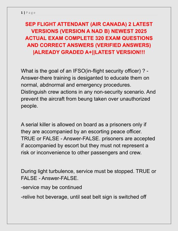 SEP FLIGHT ATTENDANT