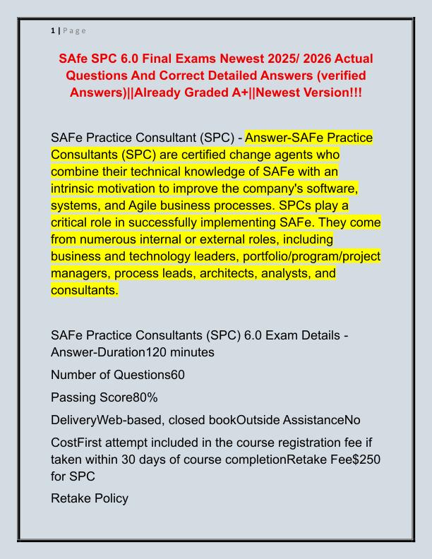 SAfe SPC 6