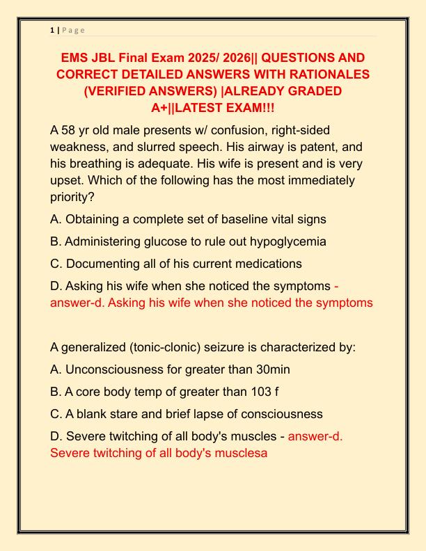 EMS JBL Final Exam 2025