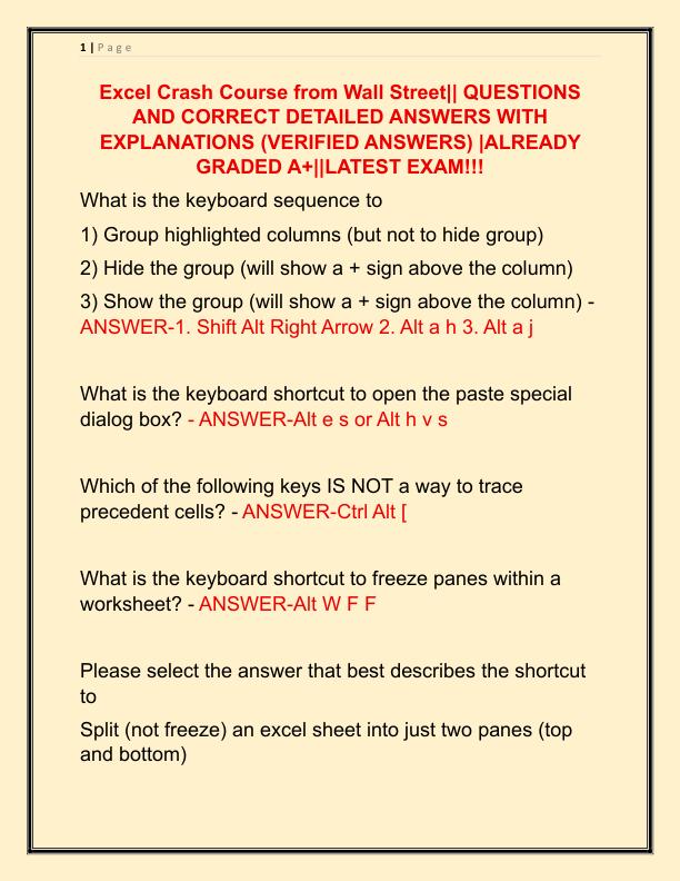 Excel Crash Course from Wall Street