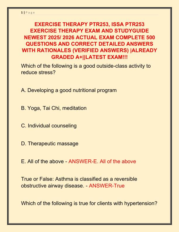 EXERCISE THERAPY PTR253