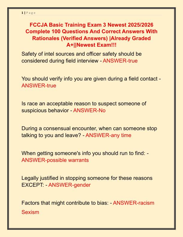 FCCJA Basic Training Exam 3