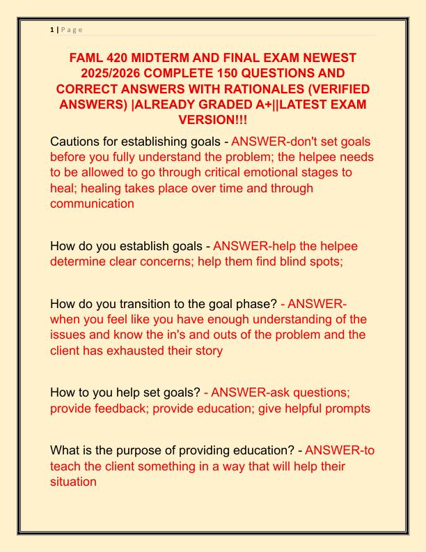 FAML 420 MIDTERM AND FINAL EXAM NEWEST 2025