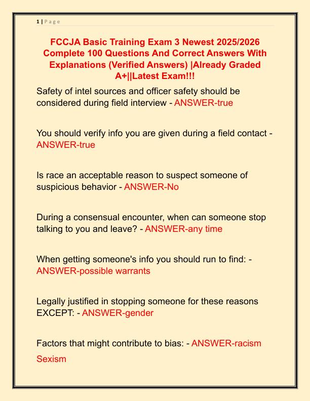 FCCJA Basic Training Exam 3