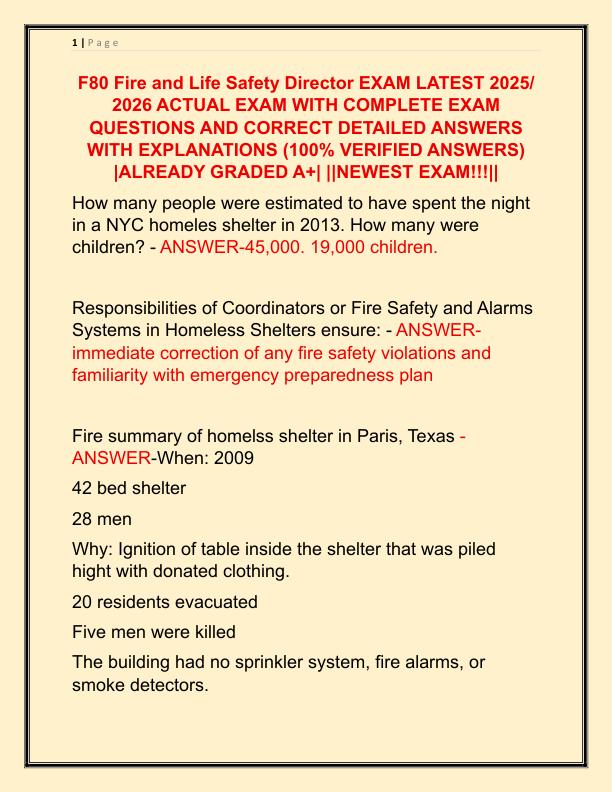 F80 Fire and Life Safety Director Exam