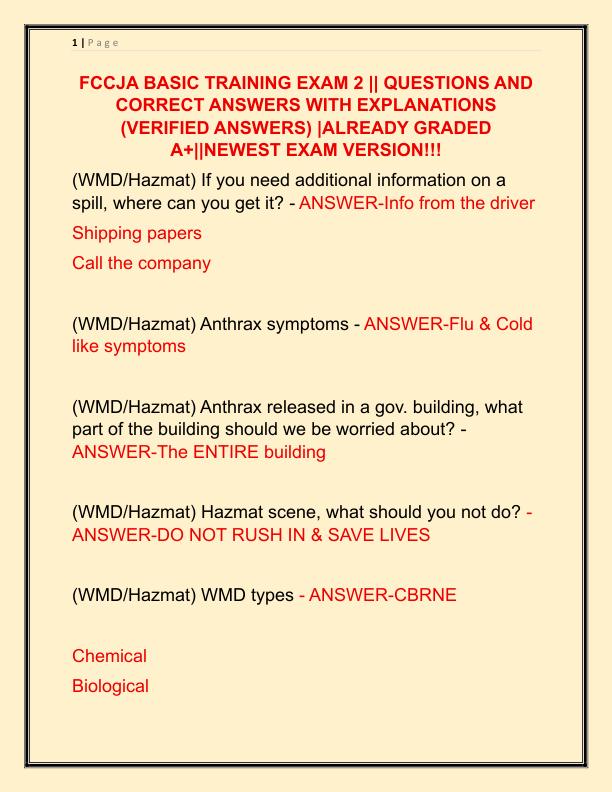 FCCJA BASIC TRAINING EXAM 2