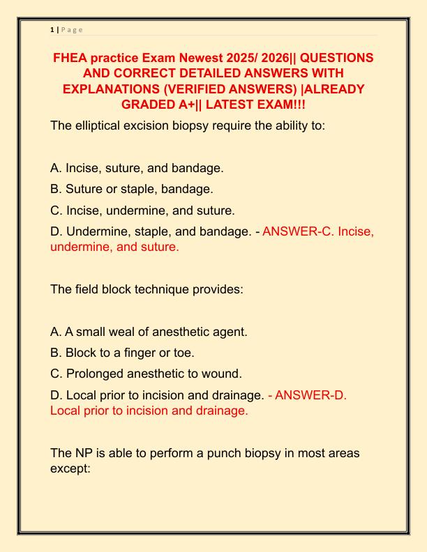 FHEA practice Exam Newest 2025