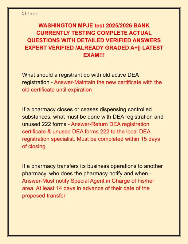 WASHINGTON MPJE test 2025