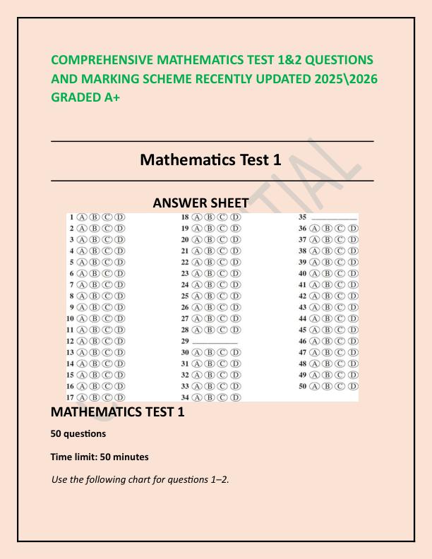 COMPREHENSIVE MATHEMATICS TEST 1