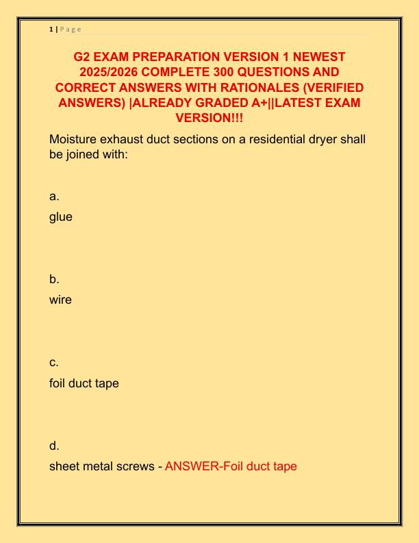 G2 EXAM PREPARATION VERSION 1 NEWEST 2025