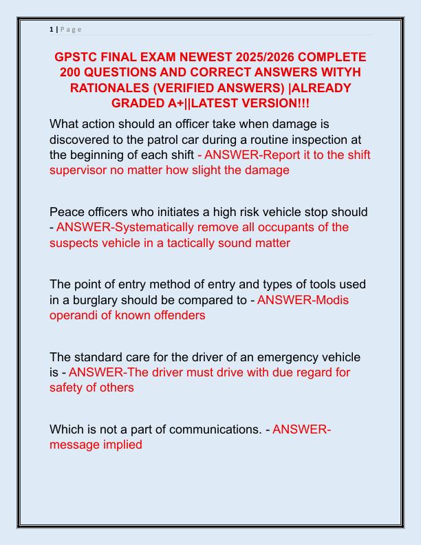 GPSTC FINAL EXAM NEWEST 2025