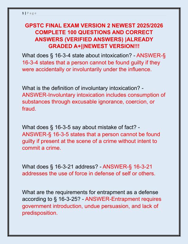 GPSTC FINAL EXAM VERSION 2 NEWEST 2025