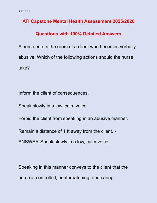 ATI Capstone Mental Health Assessment 2025 - Copy