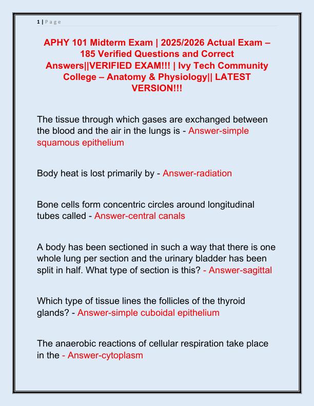 APHY 101 Midterm Exam