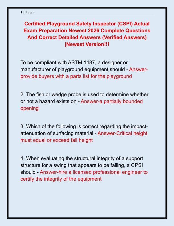 Certified Playground Safety Inspector