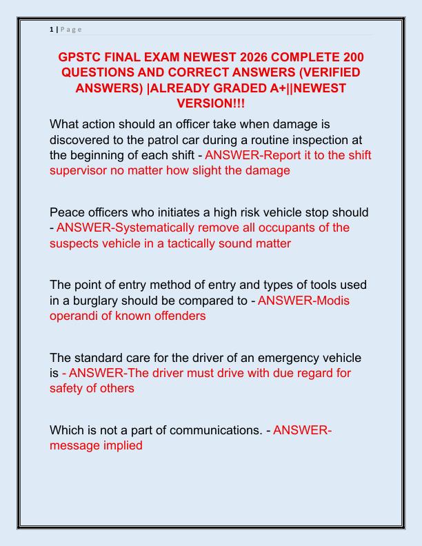 GPSTC FINAL EXAM NEWEST 2025