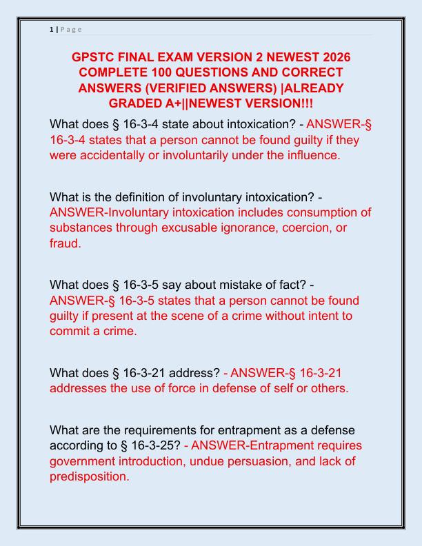 GPSTC FINAL EXAM VERSION 2 NEWEST 2025