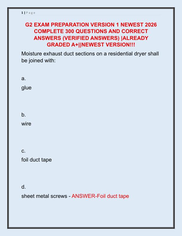 G2 EXAM PREPARATION VERSION 1 NEWEST 2025