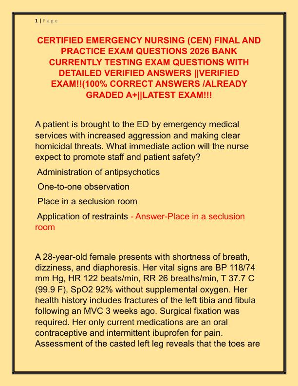 CERTIFIED EMERGENCY NURSING