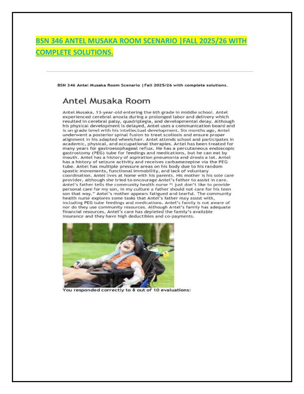 BSN 346 ANTEL MUSAKA ROOM SCENARIO