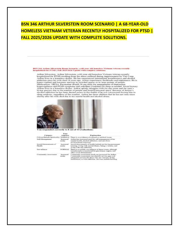 BSN 346 ARTHUR SILVERSTEIN ROOM SCENARIO