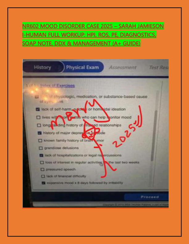 NR602 MOOD DISORDER CASE 2025
