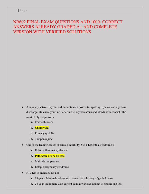 mobile-preview-NR602 FINAL EXAM QUESTIONS AND 100% CORRECT ANSWERS ALREADY GRADED A+ AND COMPLETE VERSION WITH VERIFIED SOLUTIONS