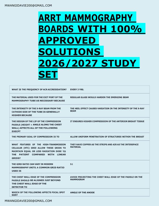mobile-preview-ARRT MAMMOGRAPHY  BOARDS WITH 100%  APPROVED  SOLUTIONS  2026/2027 STUDY  SET 