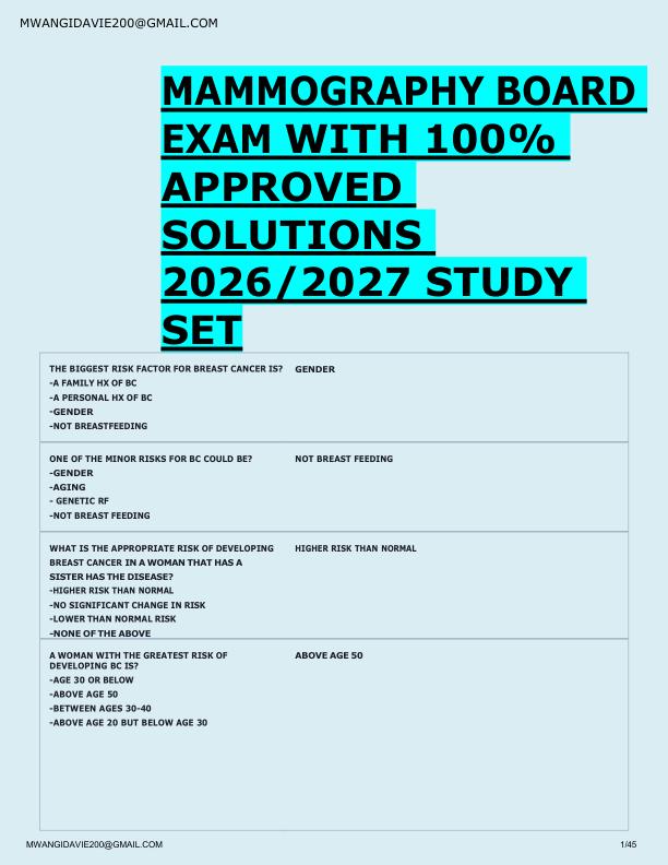 mobile-preview-MAMMOGRAPHY BOARD  EXAM WITH 100%  APPROVED  SOLUTIONS  2026/2027 STUDY  SET 
