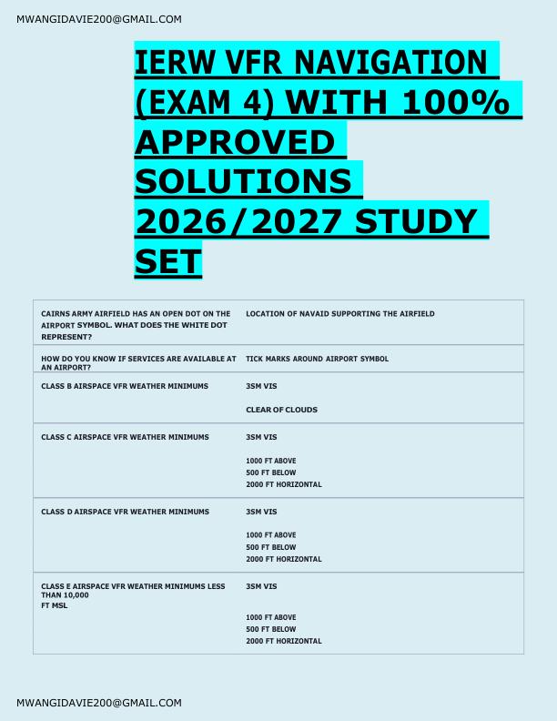 mobile-preview-IERW VFR NAVIGATION  (EXAM 4) WITH 100%  APPROVED  SOLUTIONS  2026/2027 STUDY  SET 