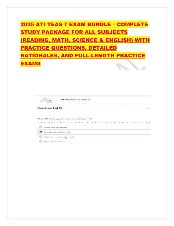 mobile-preview-2025 ATI TEAS 7 EXAM BUNDLE