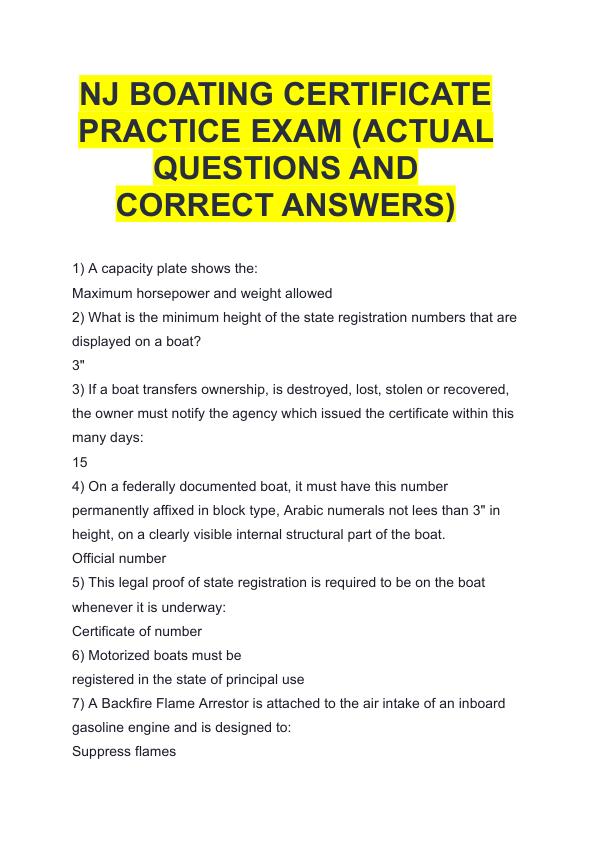 mobile-preview-NJ BOATING CERTIFICATE PRACTICE EXAM (ACTUAL QUESTIONS AND CORRECT ANSWERS)