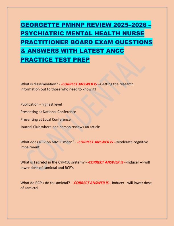 GEORGETTE PMHNP REVIEW 2025
