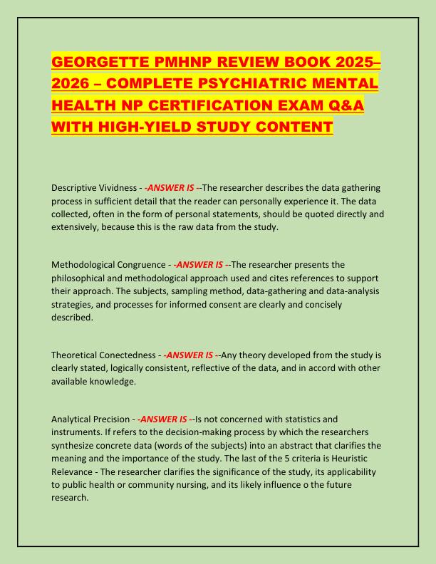 GEORGETTE PMHNP REVIEW BOOK 2025