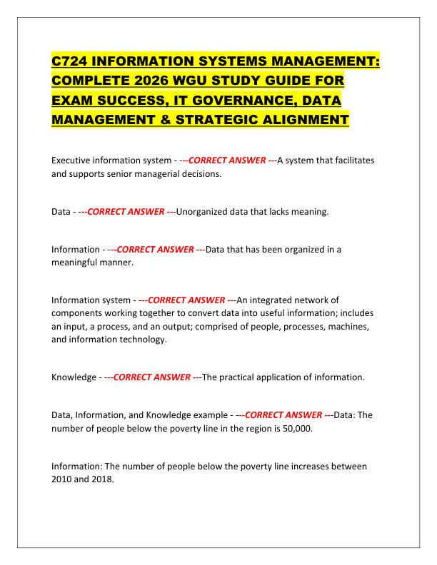 C724 INFORMATION SYSTEMS MANAGEMENT