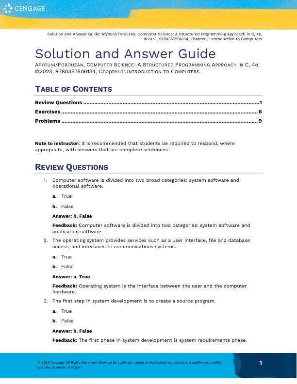 Solution Manual For Computer Science A Structured Programming Approach in C, 4th Edition by Behrouz A. Forouzan Chapter 1-15