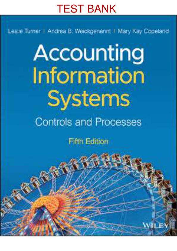 ACCOUNTING INFORMATION SYSTEMS THE PROCESSES AND CONTROLS 5TH EDITION BY LESLIE TURNER, ANDREA WEICKGENANNT SOLUTIONS MANUAL