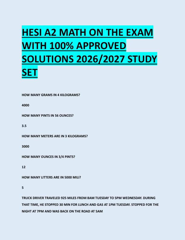mobile-preview-HESI A2 MATH ON THE EXAM  WITH 100% APPROVED  SOLUTIONS 2026/2027 STUDY  SET 