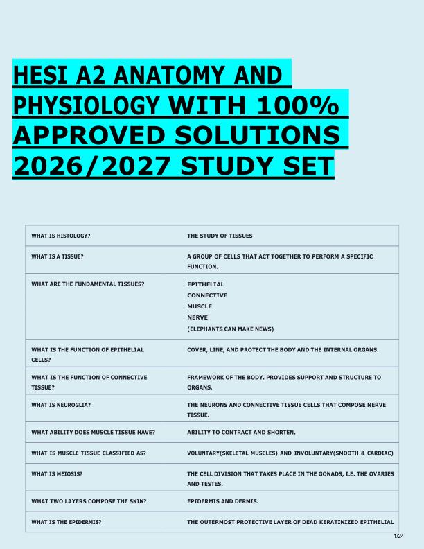 mobile-preview-HESI A2 ANATOMY AND  PHYSIOLOGY WITH 100%  APPROVED SOLUTIONS  2026/2027 STUDY SET