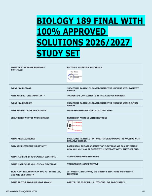 mobile-preview-BIOLOGY 189 FINAL WITH  100% APPROVED  SOLUTIONS 2026/2027  STUDY SET