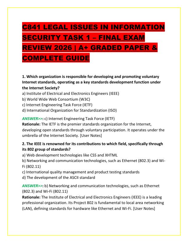 C841 LEGAL ISSUES IN INFORMATION SECURITY TASK 1