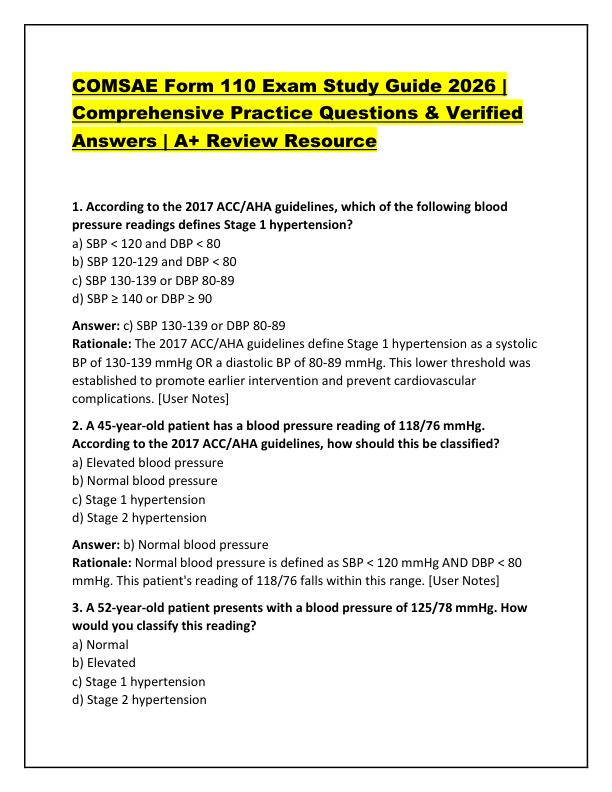 COMSAE Form 110 Exam Study Guide 2026