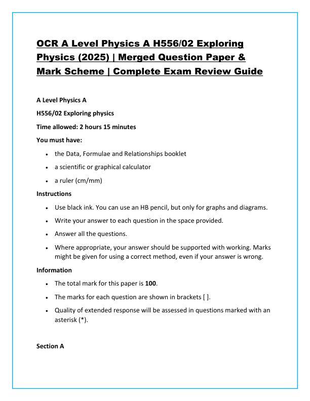 OCR A Level Physics A H556