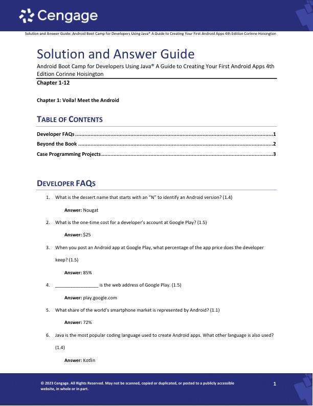 Solution Manual For Android Boot Camp for Developers Using Java® A Guide to Creating Your First Android Apps 4th Edition by Corinne Hoisington Chapter 1-12