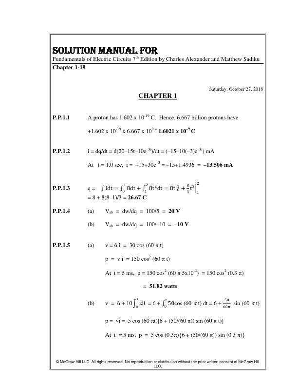 Practice_Problems For Fundamentals of Electric Circuits 7th Edition by Charles Alexander and Matthew Sadiku