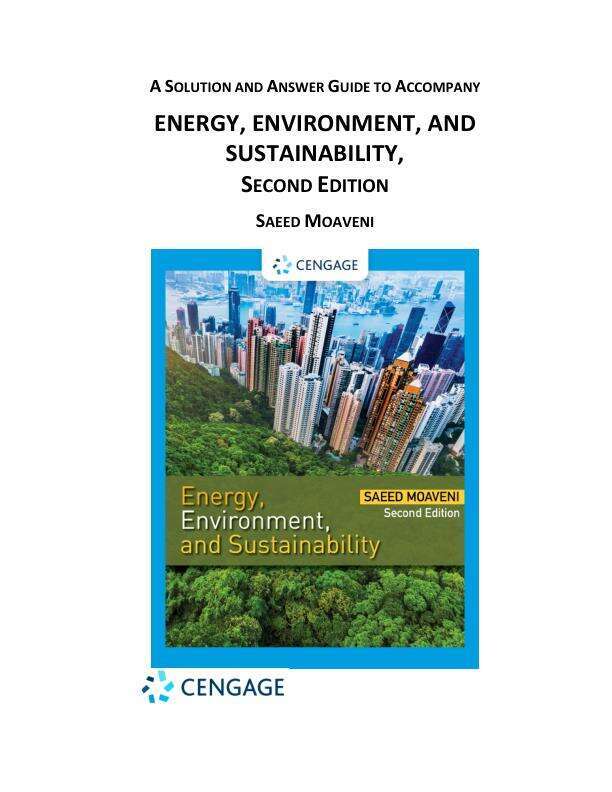 Solution Manual For Energy, Environment, and Sustainability 2nd Edition by Saeed Moaveni Chapter 1-13