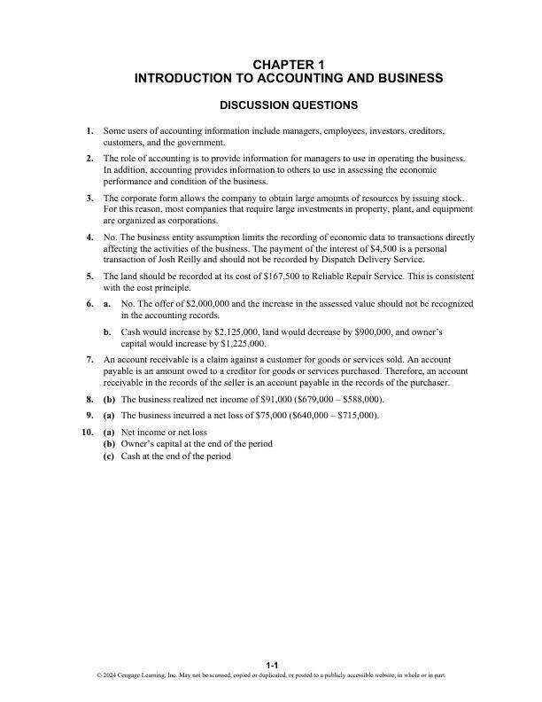 Solution Manual For Financial Accounting 17th Edition by Carl S. Warren, Jefferson P. Jones, William B. Tayler Chapter 1-15