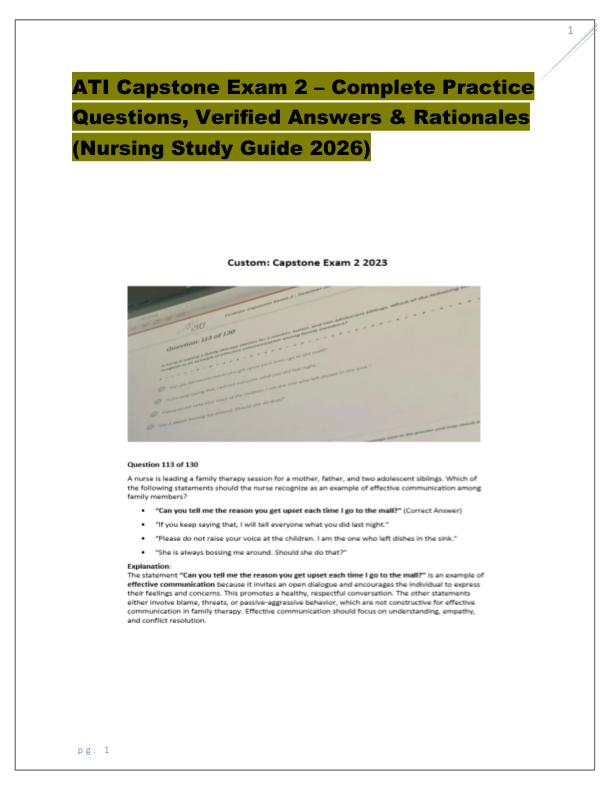 ATI Capstone Exam 2